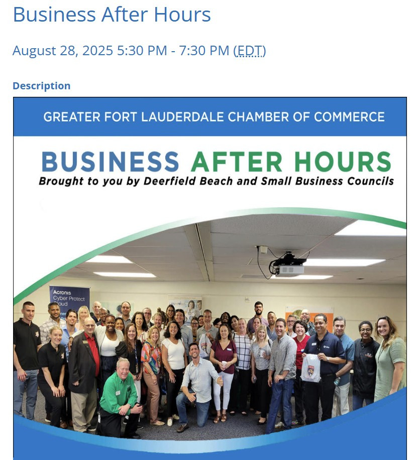 Business After Hours - Greater Fort Lauderdale Chamber of Commerce